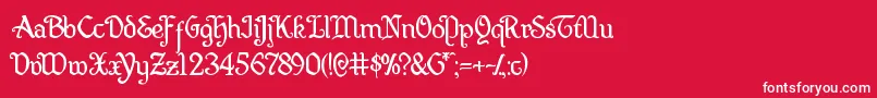 Quillsword Font – White Fonts on Red Background