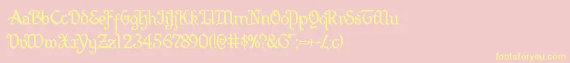 Quillsword Font – Yellow Fonts on Pink Background