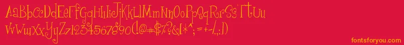 Girlw ffy Font – Orange Fonts on Red Background