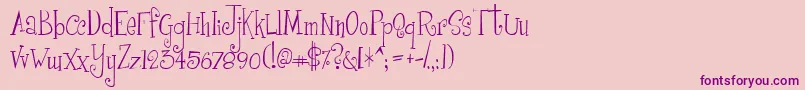 Czcionka Girlw ffy – fioletowe czcionki na różowym tle