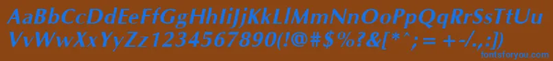 OklahomaBoldoblique Font – Blue Fonts on Brown Background