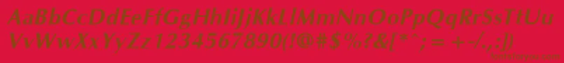 OklahomaBoldoblique Font – Brown Fonts on Red Background