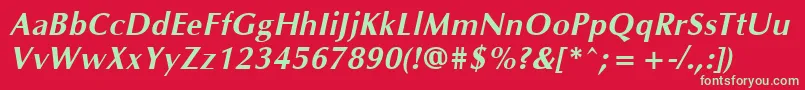 OklahomaBoldoblique Font – Green Fonts on Red Background