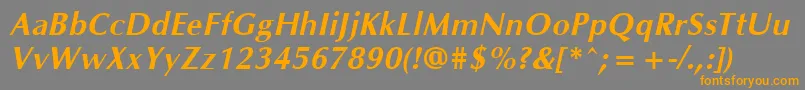 OklahomaBoldoblique-Schriftart – Orangefarbene Schriften auf grauem Hintergrund