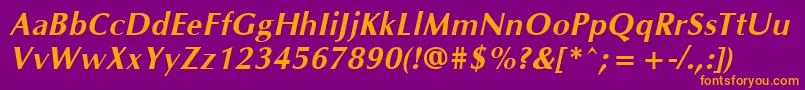 OklahomaBoldoblique Font – Orange Fonts on Purple Background