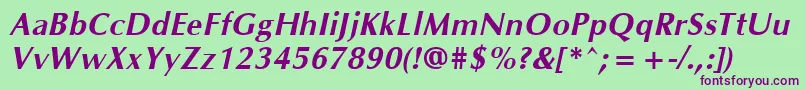 OklahomaBoldoblique Font – Purple Fonts on Green Background