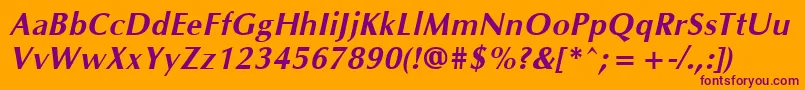 OklahomaBoldoblique Font – Purple Fonts on Orange Background