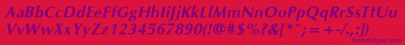 フォントOklahomaBoldoblique – 赤い背景に紫のフォント