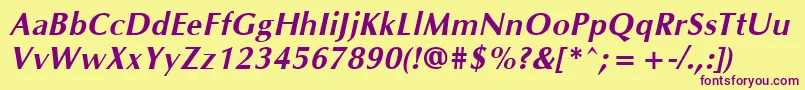 OklahomaBoldoblique Font – Purple Fonts on Yellow Background