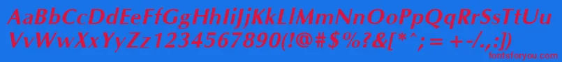 OklahomaBoldoblique Font – Red Fonts on Blue Background