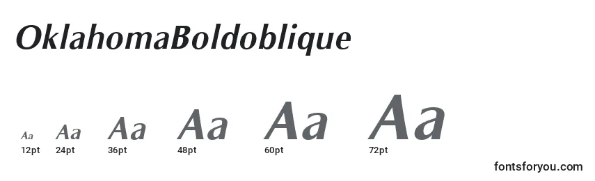 Размеры шрифта OklahomaBoldoblique