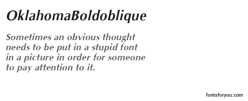 Review of the OklahomaBoldoblique Font