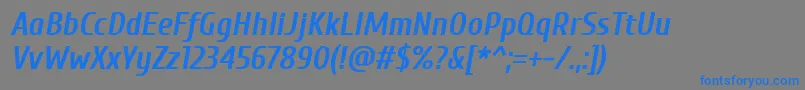 フォントCuprum ffy – 灰色の背景に青い文字