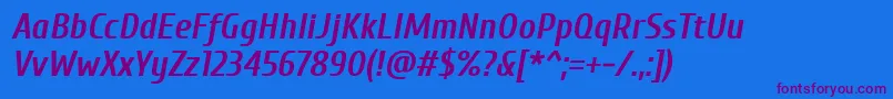 Cuprum ffy Font – Purple Fonts on Blue Background