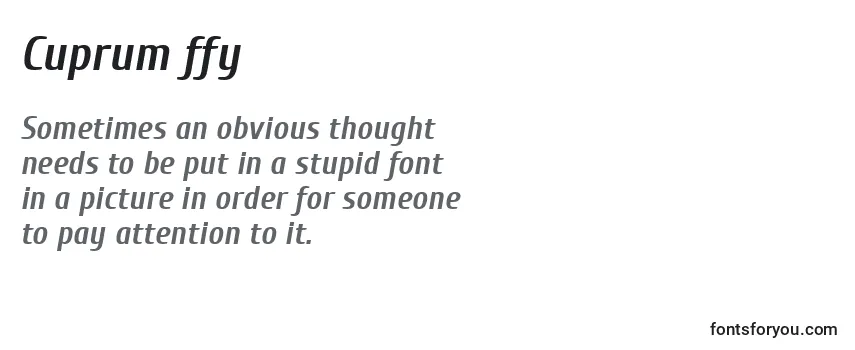 Review of the Cuprum ffy Font