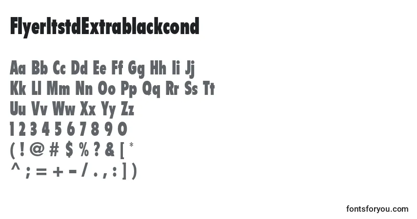 Шрифт FlyerltstdExtrablackcond – алфавит, цифры, специальные символы
