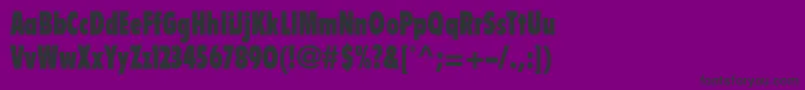 FlyerltstdExtrablackcond-Schriftart – Schwarze Schriften auf violettem Hintergrund
