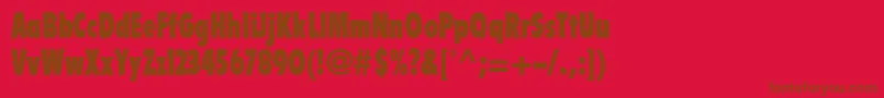 FlyerltstdExtrablackcond Font – Brown Fonts on Red Background