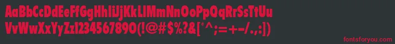 FlyerltstdExtrablackcond Font – Red Fonts on Black Background