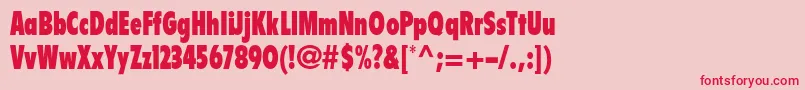 フォントFlyerltstdExtrablackcond – ピンクの背景に赤い文字