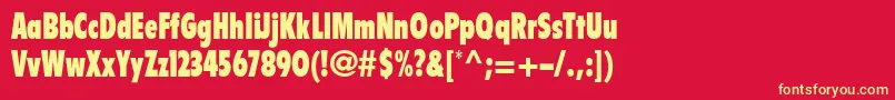 FlyerltstdExtrablackcond Font – Yellow Fonts on Red Background
