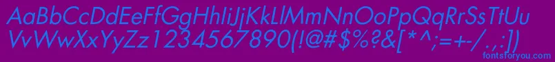 AgfatumcItalic Font – Blue Fonts on Purple Background