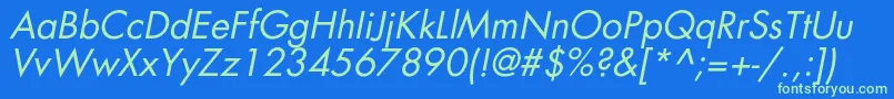 AgfatumcItalic Font – Green Fonts on Blue Background