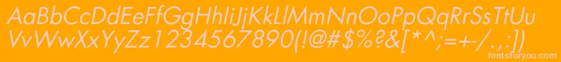 フォントAgfatumcItalic – オレンジの背景にピンクのフォント