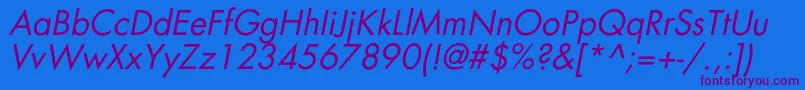 AgfatumcItalic Font – Purple Fonts on Blue Background