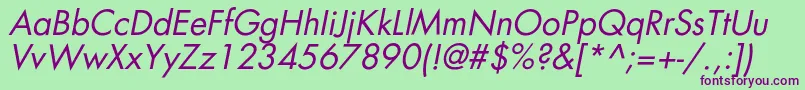 AgfatumcItalic Font – Purple Fonts on Green Background