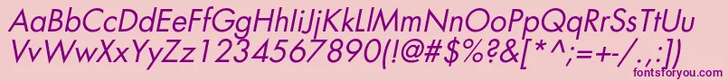フォントAgfatumcItalic – ピンクの背景に紫のフォント