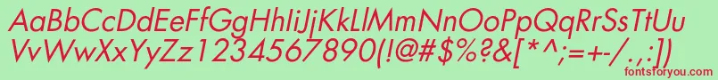 フォントAgfatumcItalic – 赤い文字の緑の背景