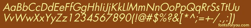 AgfatumcItalic Font – Yellow Fonts on Brown Background