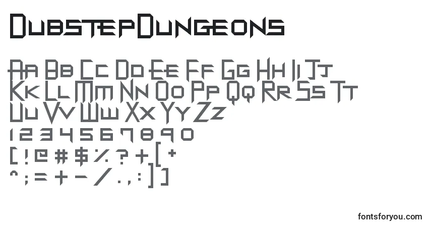 A fonte DubstepDungeons – alfabeto, números, caracteres especiais