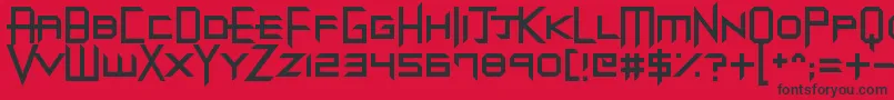 DubstepDungeons-Schriftart – Schwarze Schriften auf rotem Hintergrund