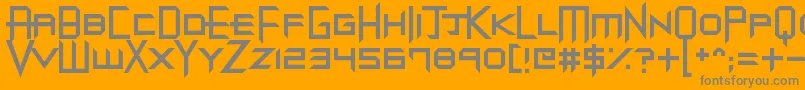 DubstepDungeons-fontti – harmaat kirjasimet oranssilla taustalla