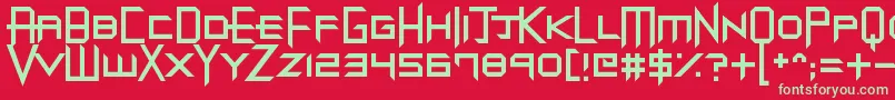 フォントDubstepDungeons – 赤い背景に緑の文字