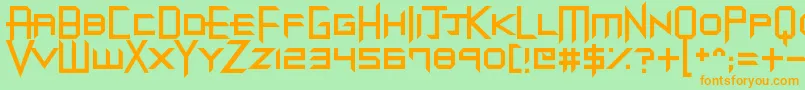 Шрифт DubstepDungeons – оранжевые шрифты на зелёном фоне