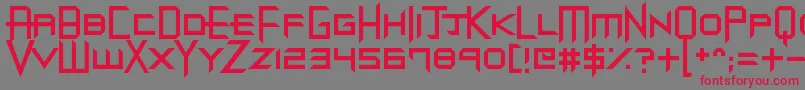 フォントDubstepDungeons – 赤い文字の灰色の背景