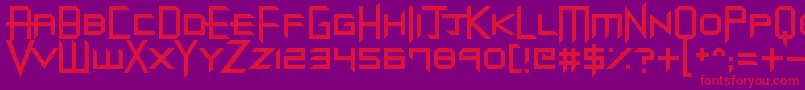 DubstepDungeons-Schriftart – Rote Schriften auf violettem Hintergrund
