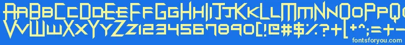 DubstepDungeons Font – Yellow Fonts on Blue Background