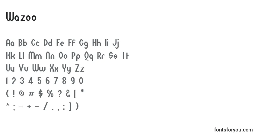 Шрифт Wazoo – алфавит, цифры, специальные символы