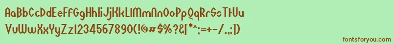 Wazoo Font – Brown Fonts on Green Background