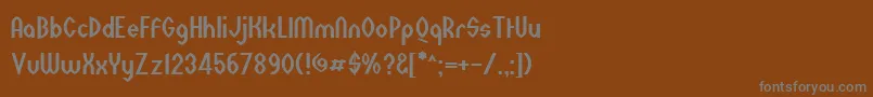 フォントWazoo – 茶色の背景に灰色の文字