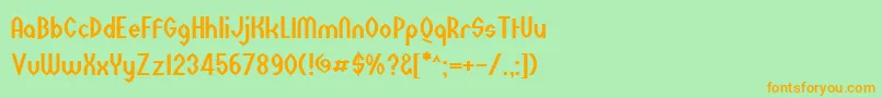 Wazoo Font – Orange Fonts on Green Background