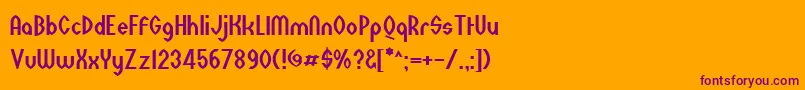 Wazoo Font – Purple Fonts on Orange Background