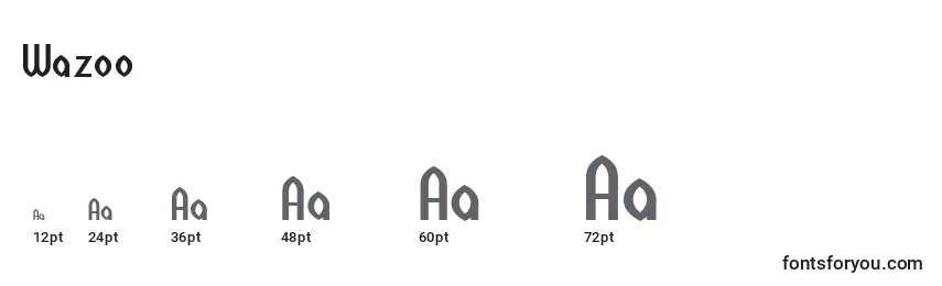 Размеры шрифта Wazoo