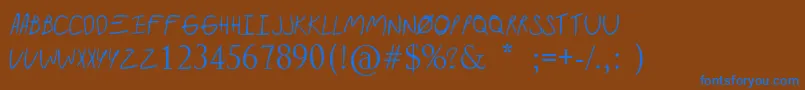 Paramorealbum Font – Blue Fonts on Brown Background