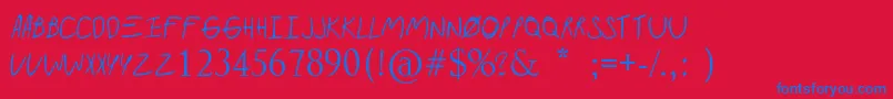 Paramorealbum Font – Blue Fonts on Red Background