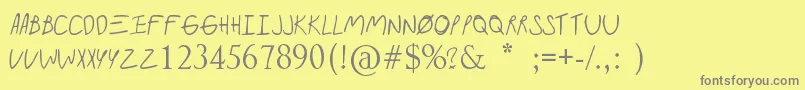 Paramorealbum Font – Gray Fonts on Yellow Background